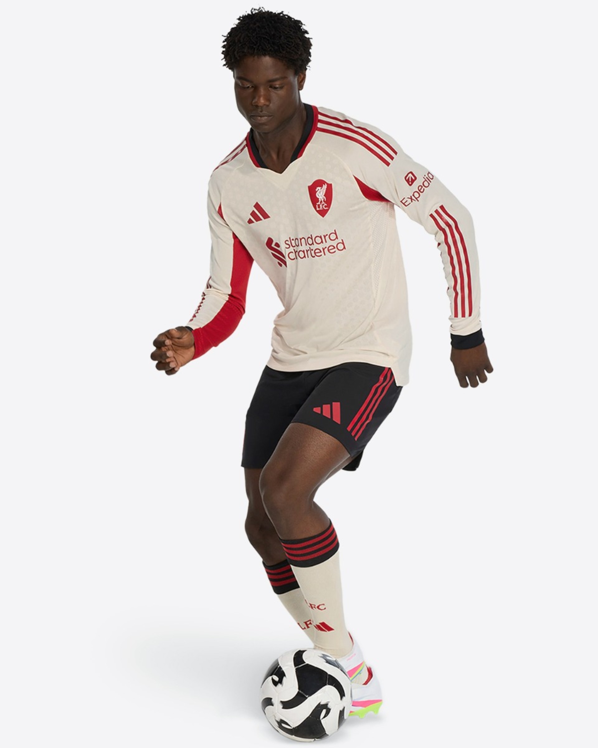 เสื้อยืดแขนยาว LFC adidas ผู้ชาย 25/26 ดั้งเดิม - Image 4