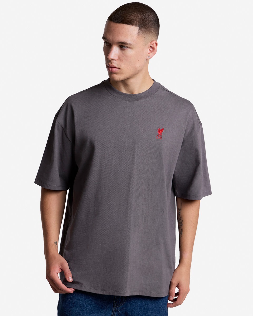 LFC Mens Oversized Distressed Back Tee Grey - Image 2