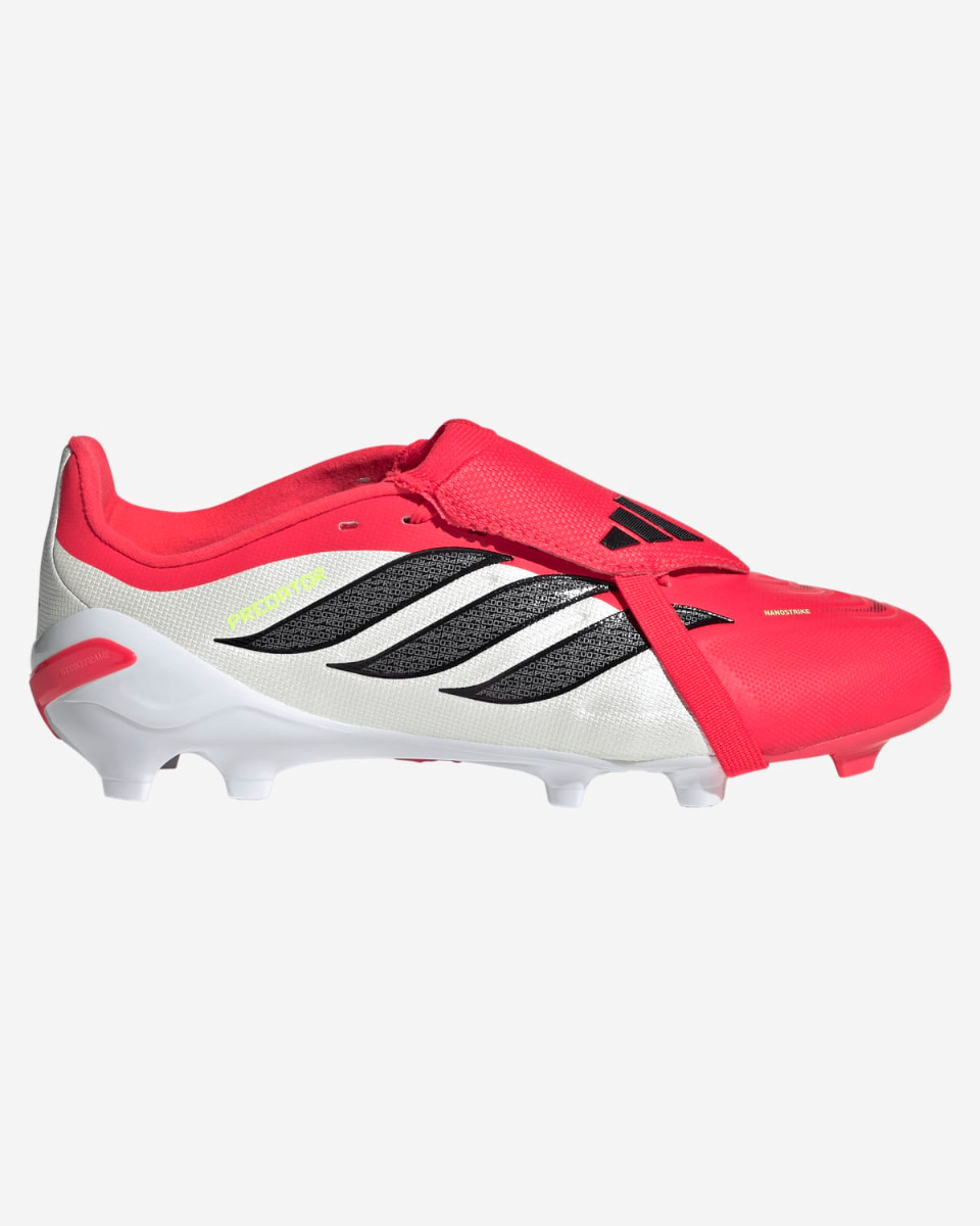 adidas Juniors Predator League Fold-Over Tongue Firm Ground Fotballsko Lucid Rød/Core Svart/Skyhvit - Image 1
