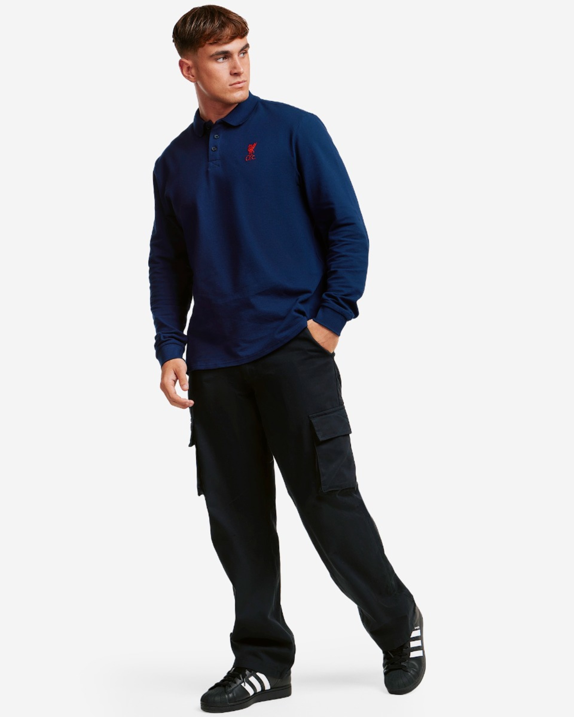 Polo LFC à manches longues pour hommes, bleu marine - Image 3