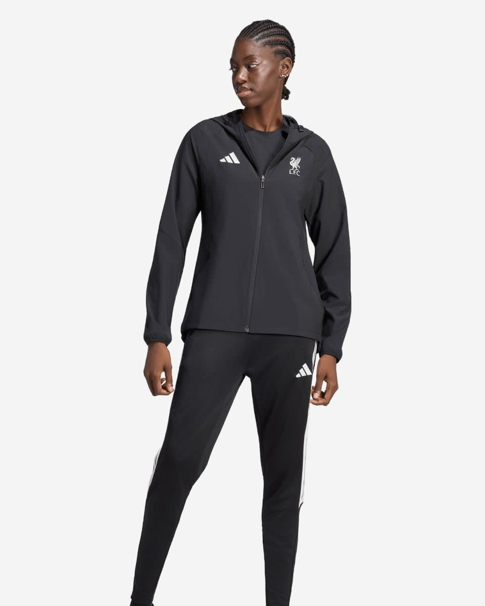Coupe-vent LFC Adidas Tiro Travel à fermeture éclair intégrale pour femmes, noir - Image 3