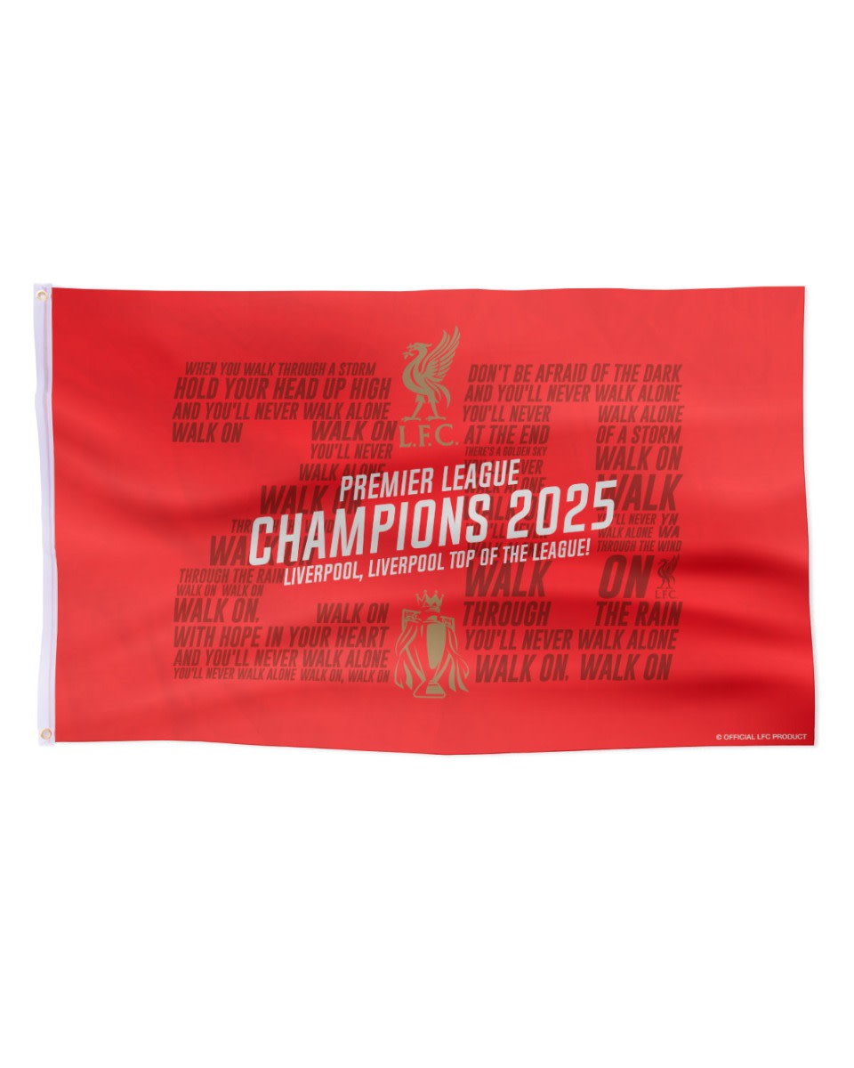 LFC EPL Champions 24/25 Flag Red - Image 1