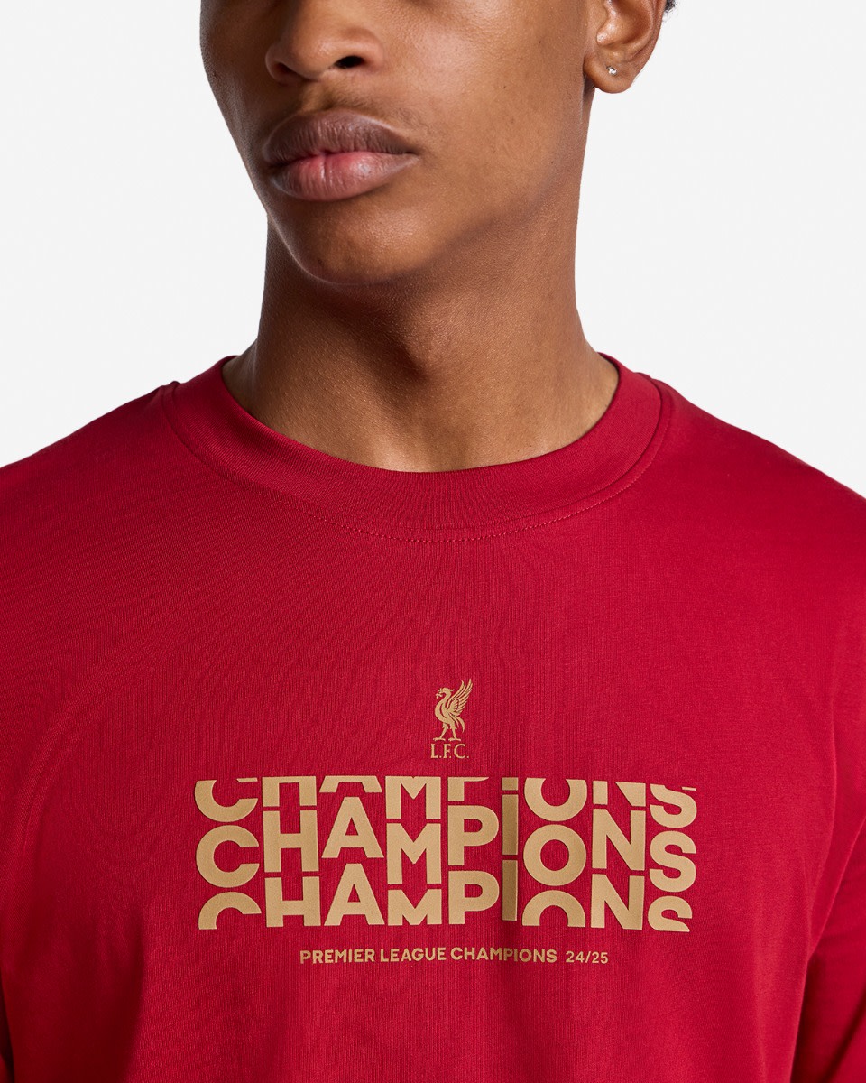 LFC Mens Champions Text Tee Red - Image 2