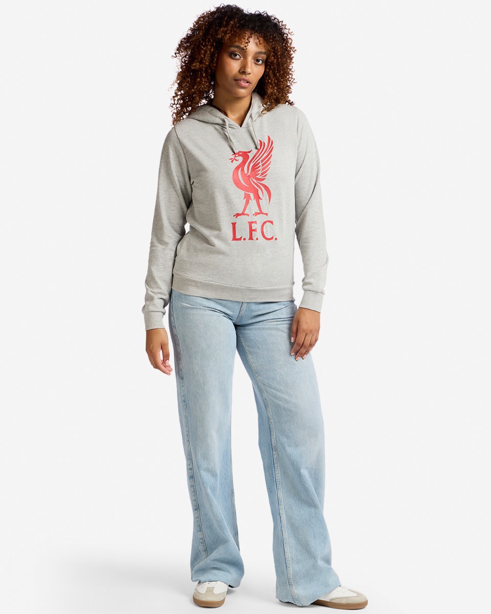 LFC Womens Liverbird Hoody Grey - Image 3
