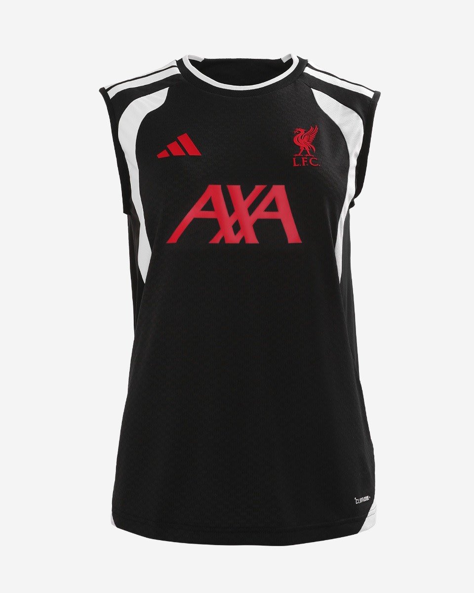 LFC adidas Womens 26/27 Tiro Sleeveless Jersey Black - Image 1
