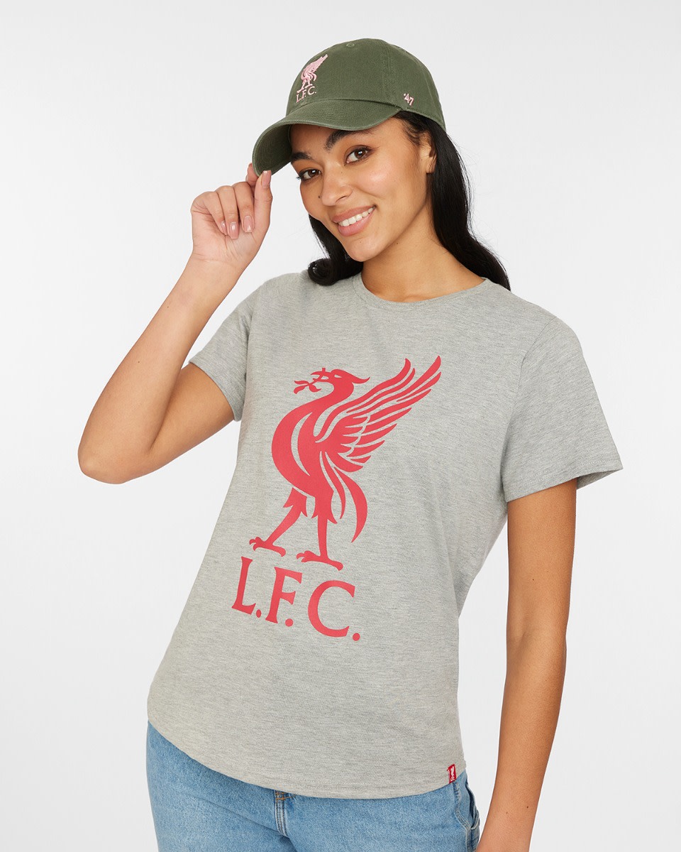 เสื้อยืดผู้หญิง LFC ลิเวอร์เบิร์ด สีเทา - Image 1