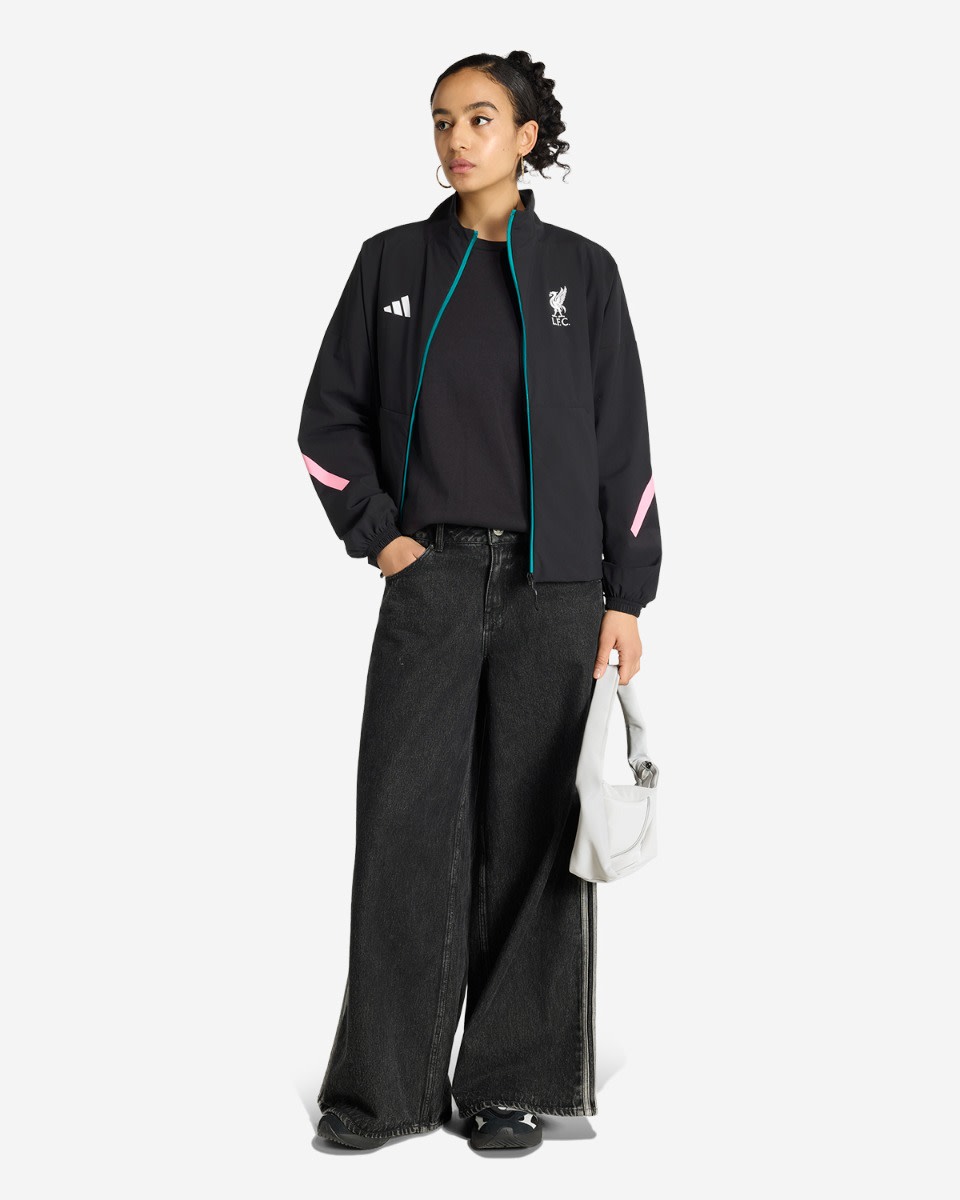 LFC adidas Womens 25/26 Z.N.E Anthem Jacket Black - Image 3