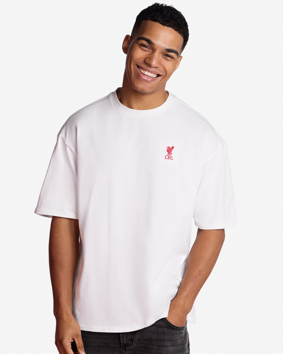 LFC Adults Salah Montage Oversized Tee White - Image 2