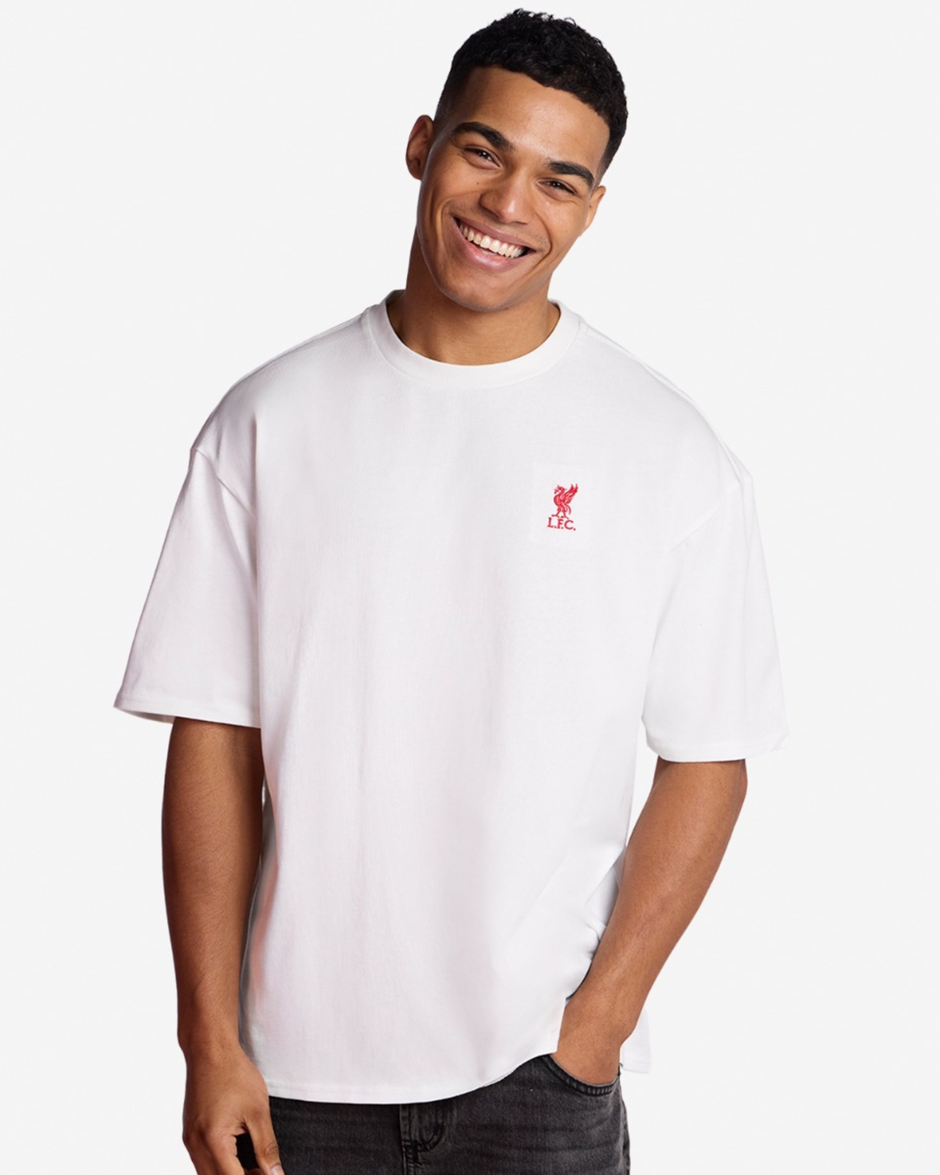 LFC Adults Salah Montage Oversized Tee White - Image 2