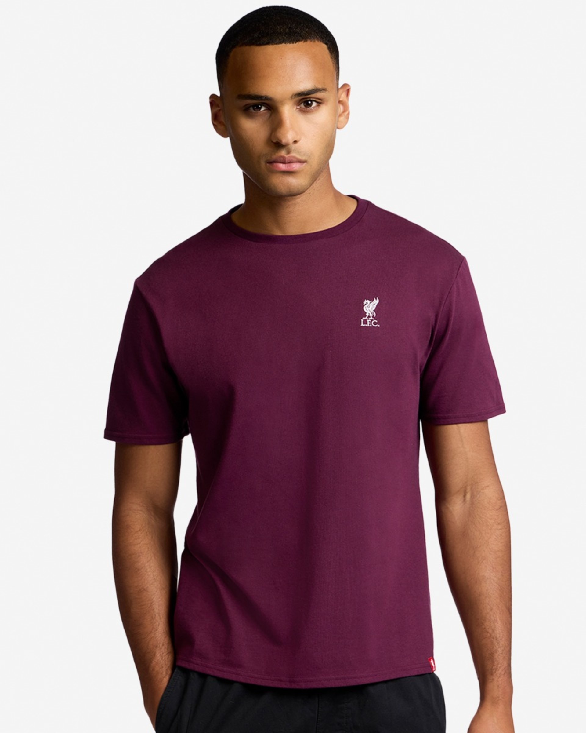 LFC Herre Liverbird Broderet T-shirt Cherry - Image 1