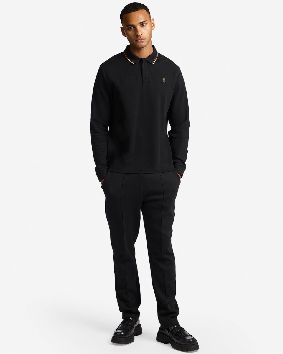 LFC Herren-Poloshirt, langärmlig, mit Spitze, Schwarz - Image 3