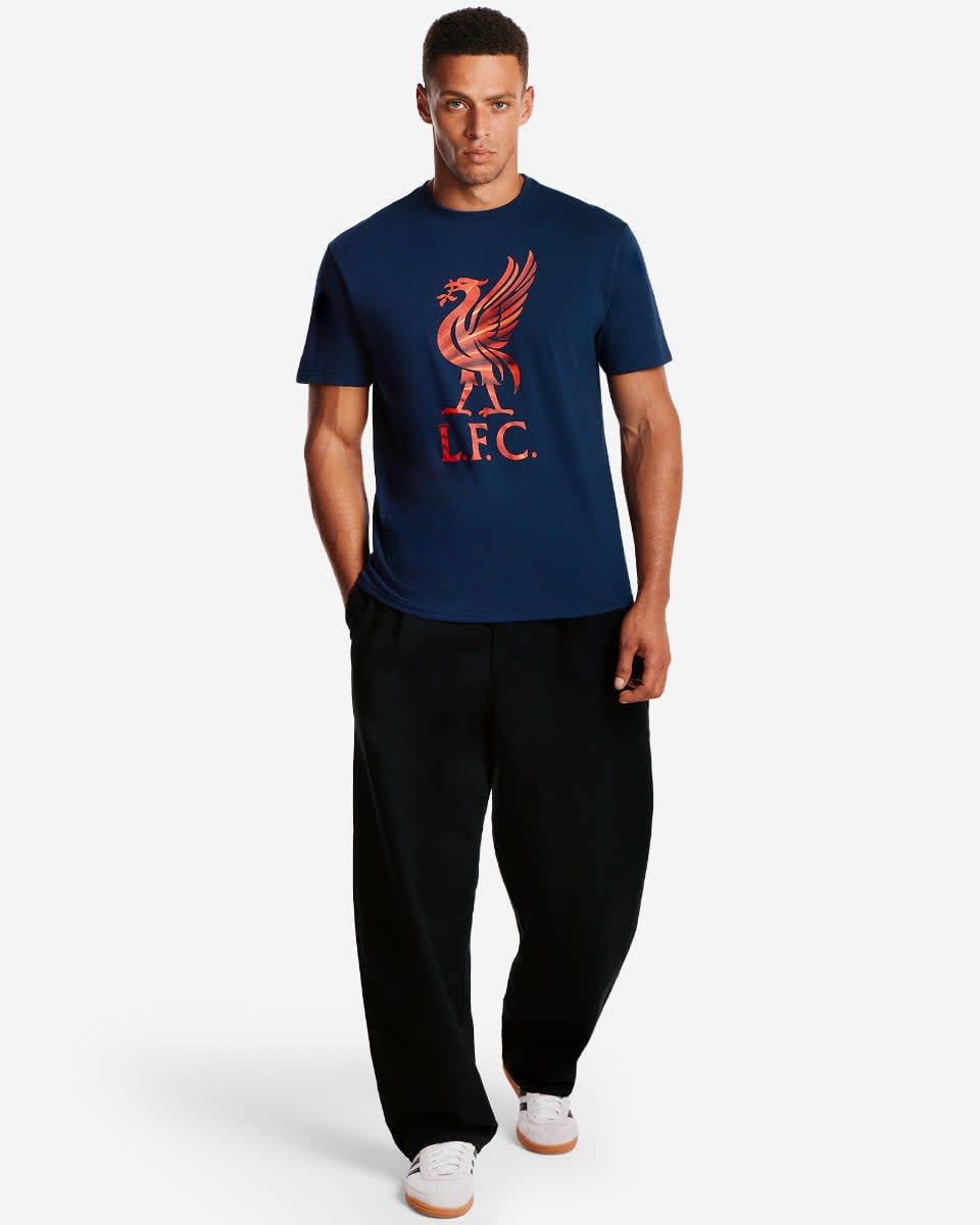LFC Mens Liverbird Swirl Tee Navy - Image 1