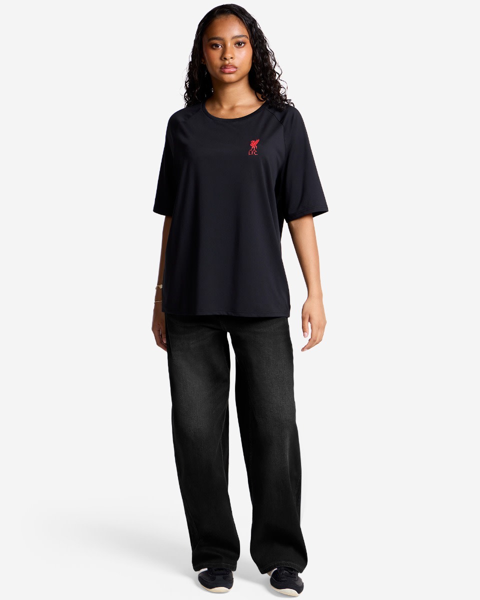 LFC Womens Liverbird Poly Tee Black - Image 2