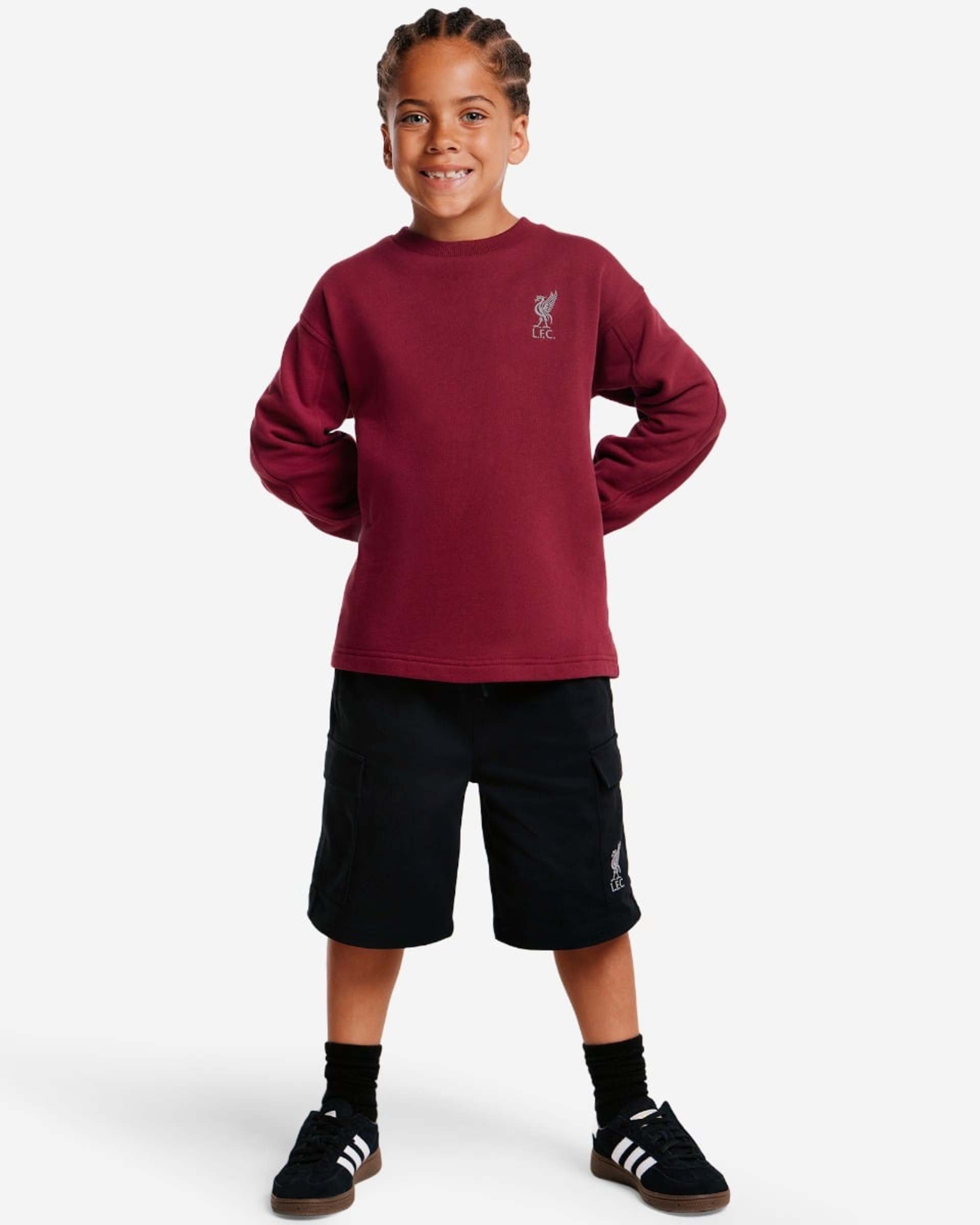 Sweat-shirt surdimensionné YNWA à empiècements LFC Juniors Cherry - Image 3
