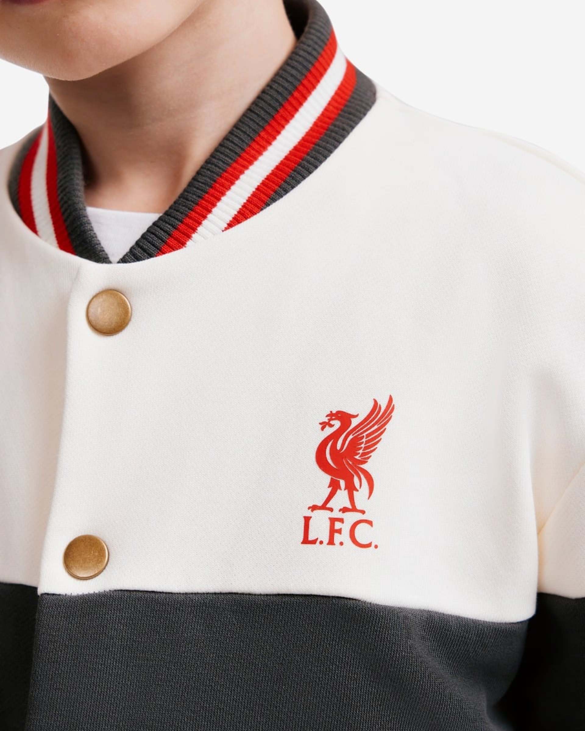 Chaqueta bomber LFC para bebés, color grafito y crema - Image 2