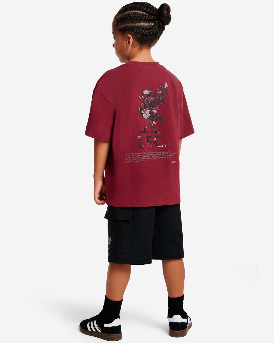 LFC Juniors Oversized YNWA Back Print Tee Cherry - Image 4