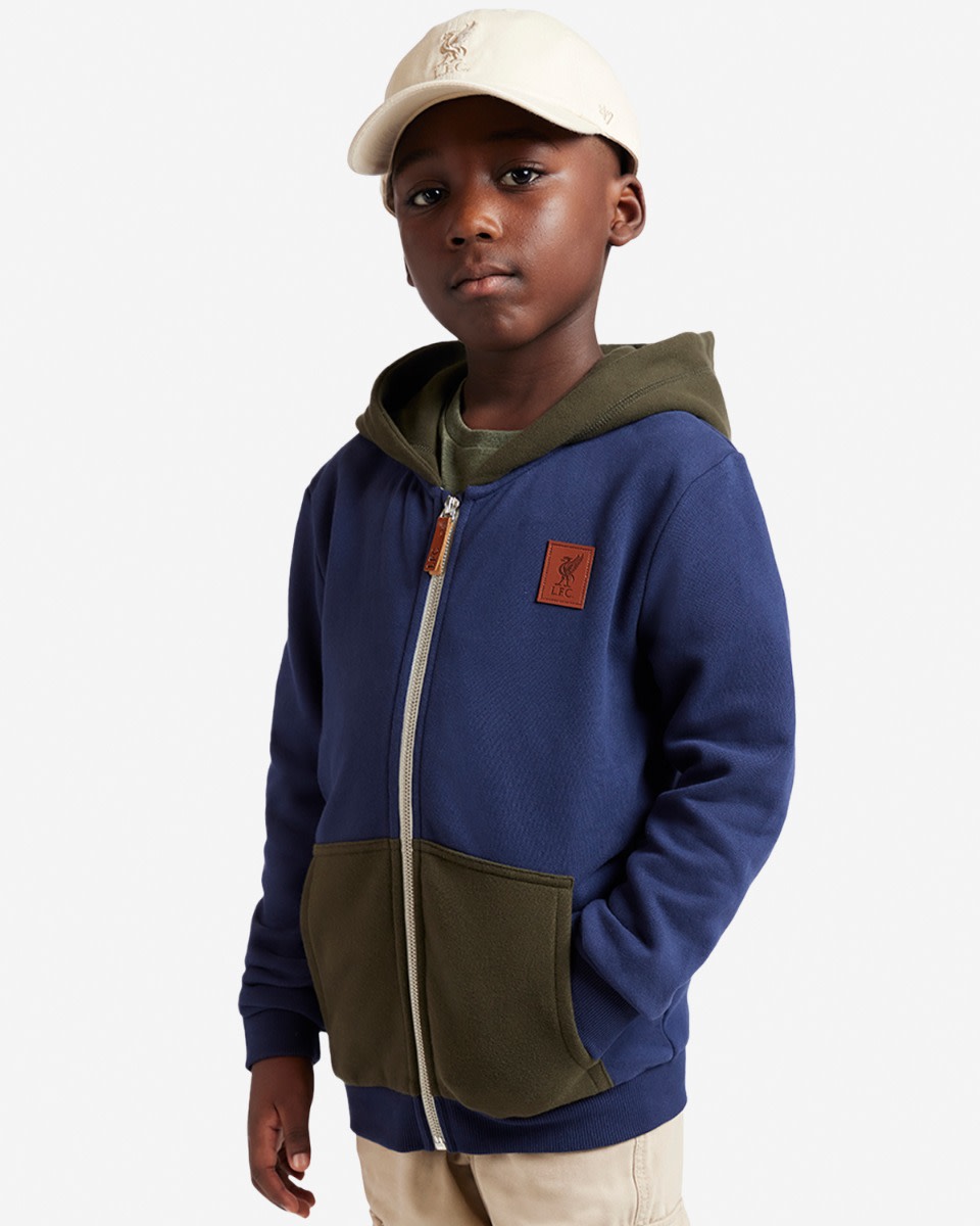 LFC Juniors Hooded Fleece Zip Navy - Image 2