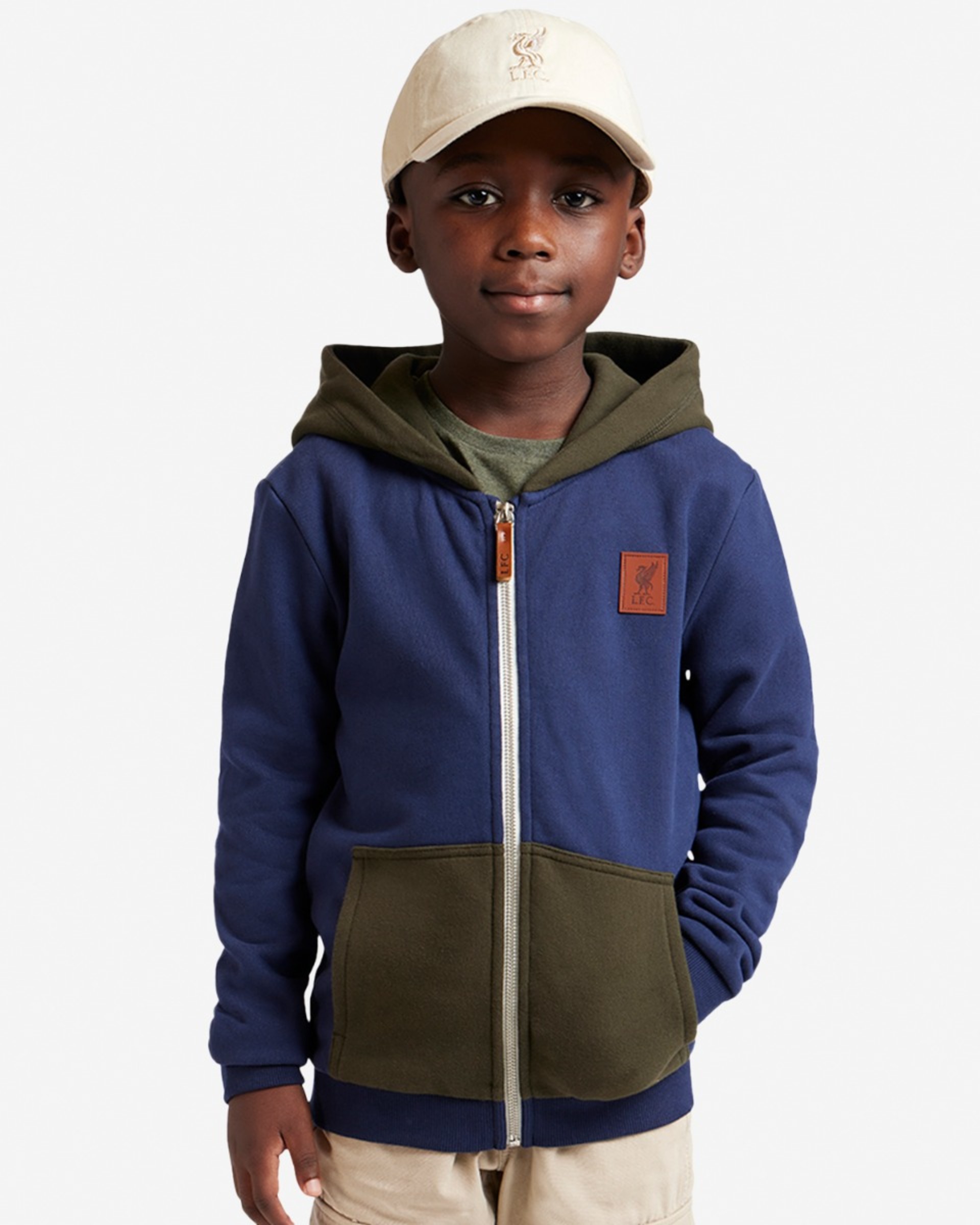 Veste zippée en polaire à capuchon LFC Juniors, bleu marine - Image 1