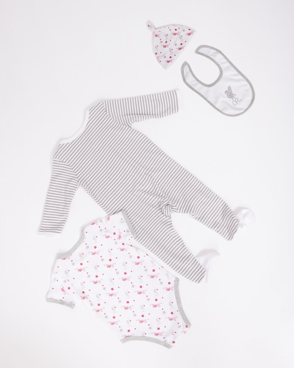 LFC 4 Piece White & Grey Babywear Set - Image 1