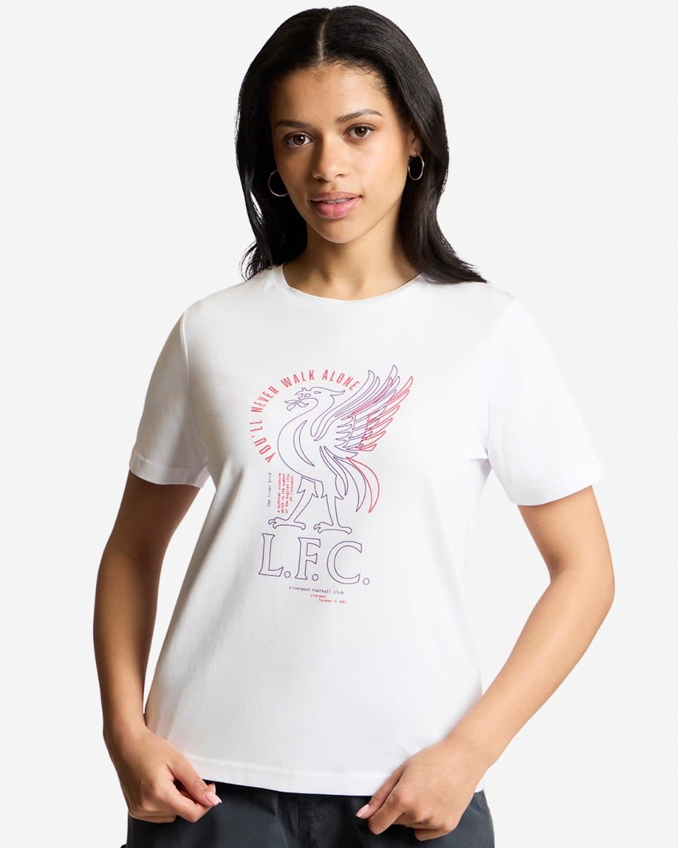 LFC Womens Liverbird Line Tee White - Image 1