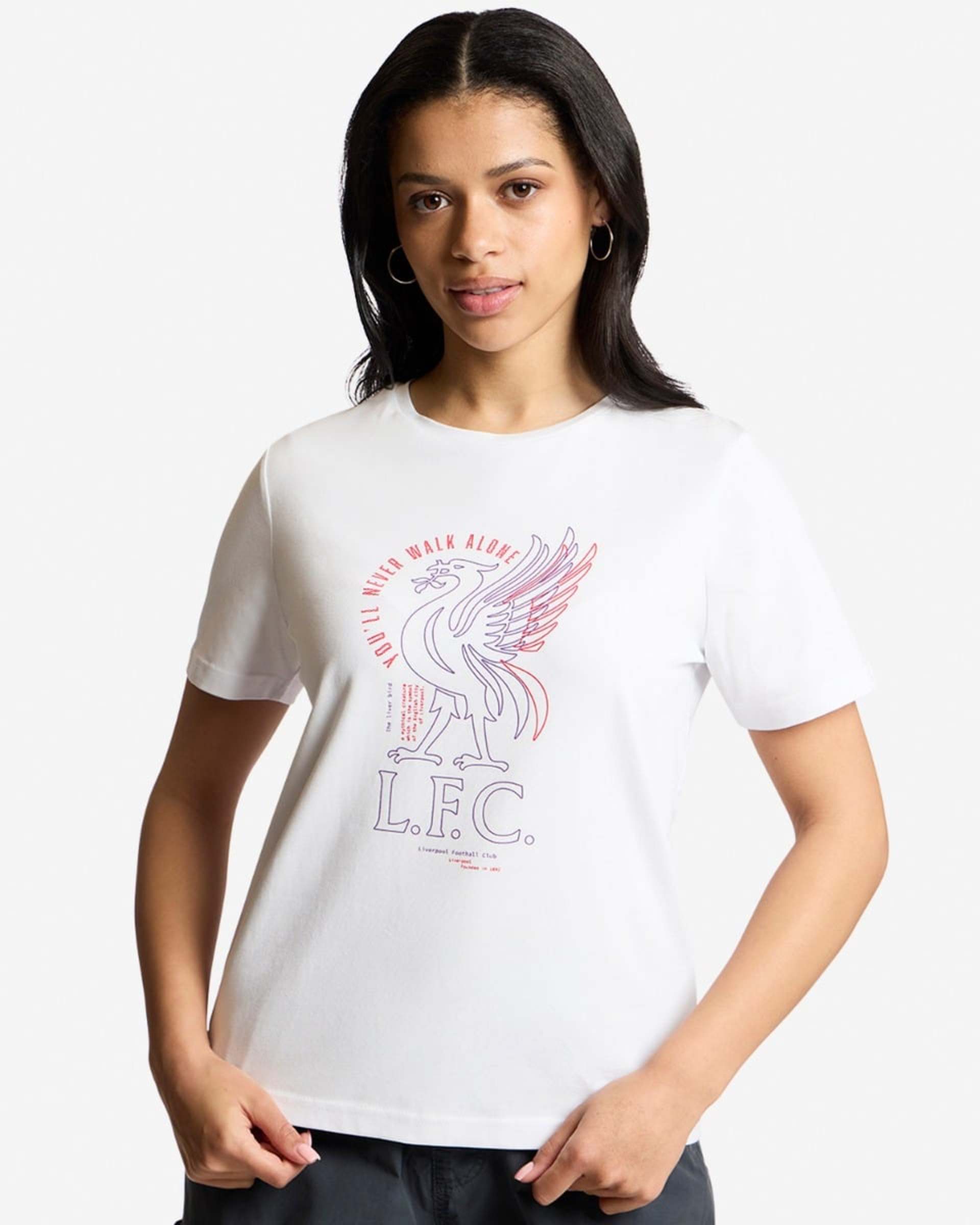 T-shirt LFC Liverbird Line pour femmes, blanc - Image 1