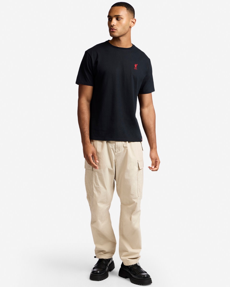LFC Adults Liverbird Embroidered Tee Black - Image 3