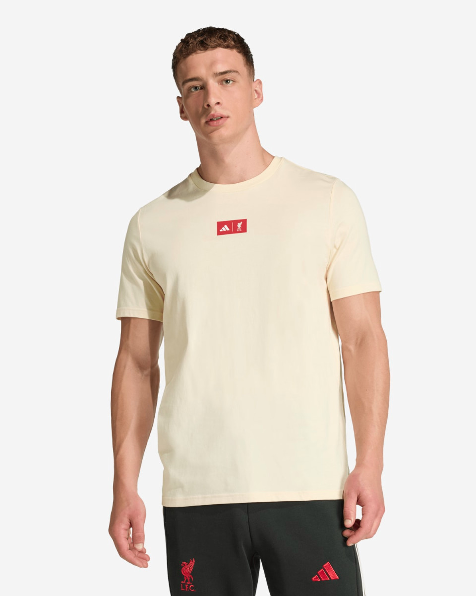 LFC adidas Mens 25/26 Graphic Tee Ecru - Image 1