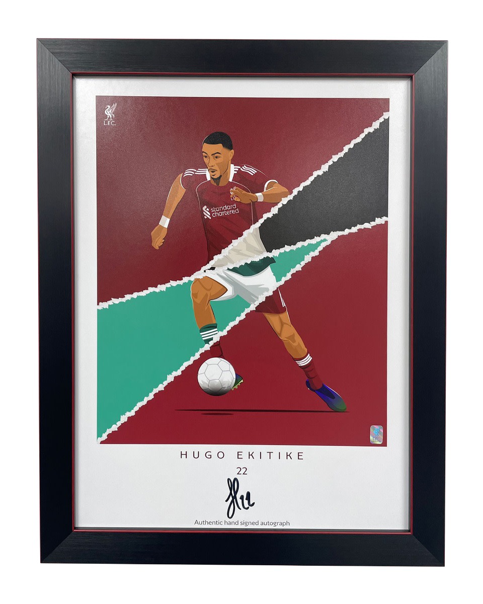 LFC Signed Ekitike Framed Print - Image 1