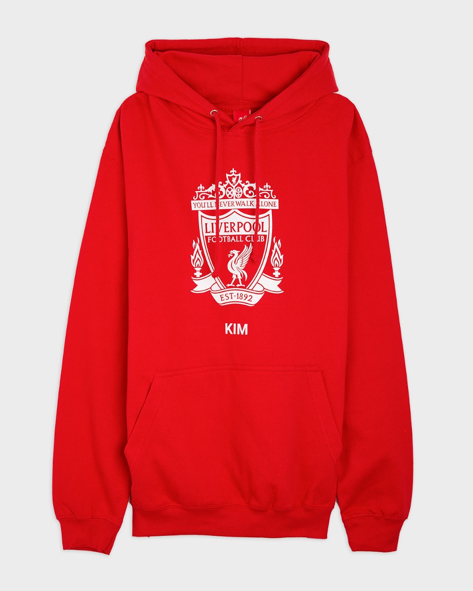 LFC White Crest personlig rød hettegenser - Image 2