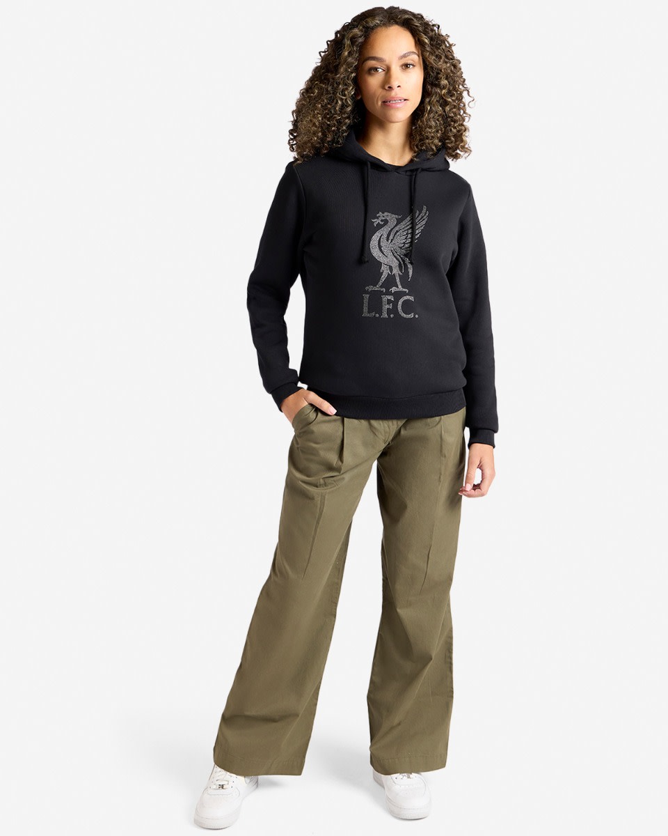 LFC Liverbird Diamanté Kapuzenpulli für Damen, Schwarz - Image 3
