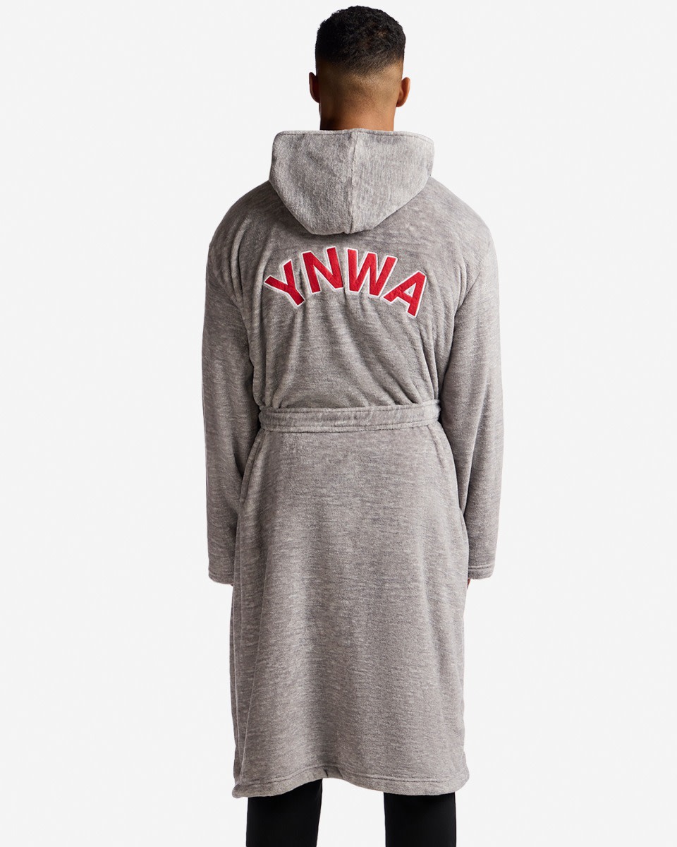 LFC Mens YNWA Hooded Dressing Gown Grey - Image 2