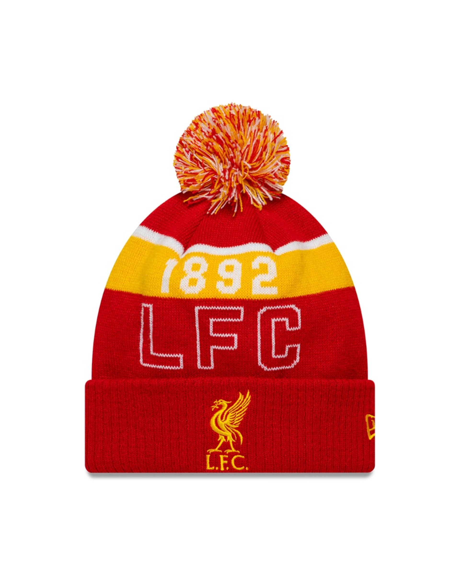 LFC New Era SPORT CUFF 1892 POM POM Hue Rød & Gul - Image 1
