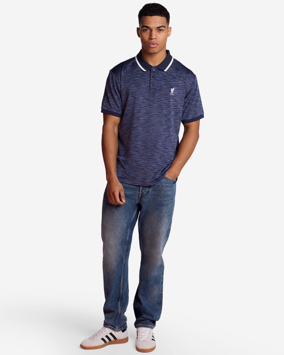 LFC Adults Spacedye Polo Shirt Navy - Image 4