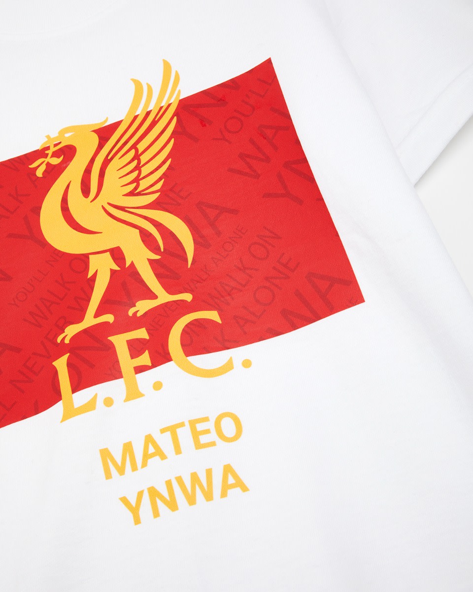 LFC Junior Liverbird Personlig Vit T-shirt - Image 3