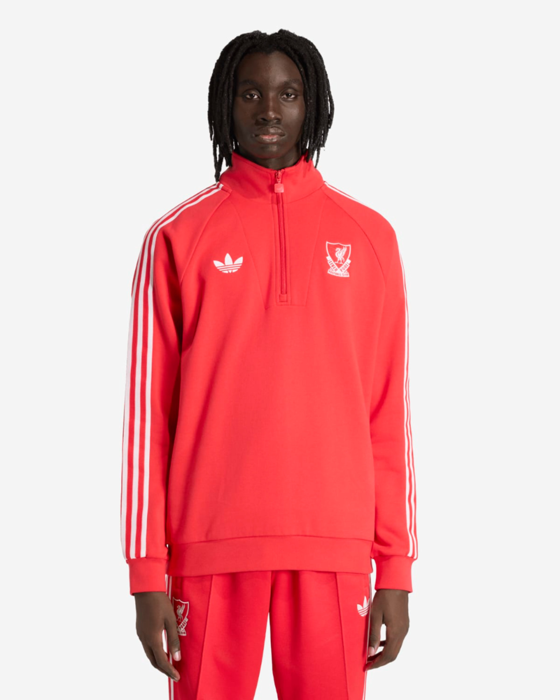 LFC Adidas Originals Herren-Top mit halbem Reißverschluss, Rot - Image 1