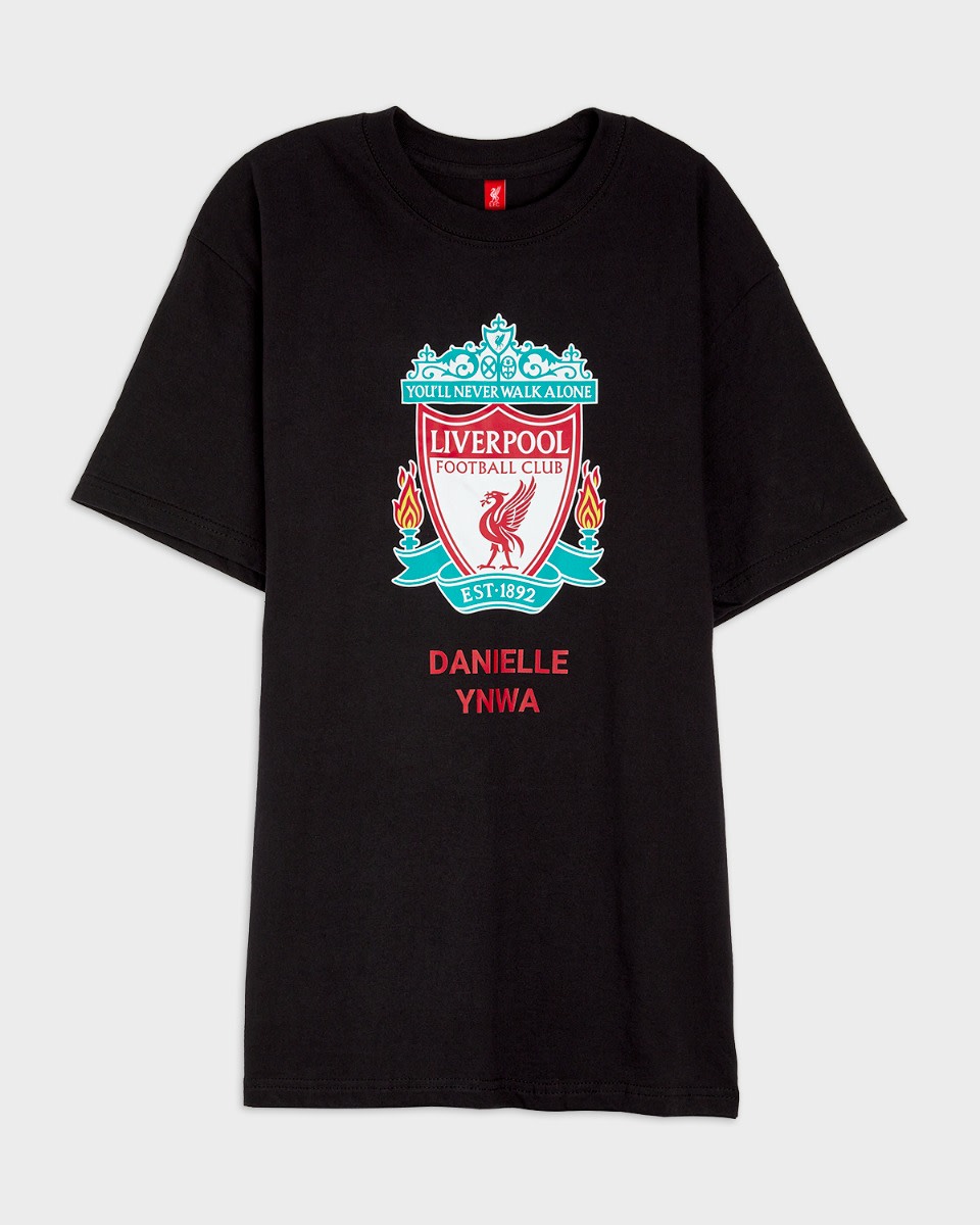 LFC Crest Personalised Black Tee - Image 2