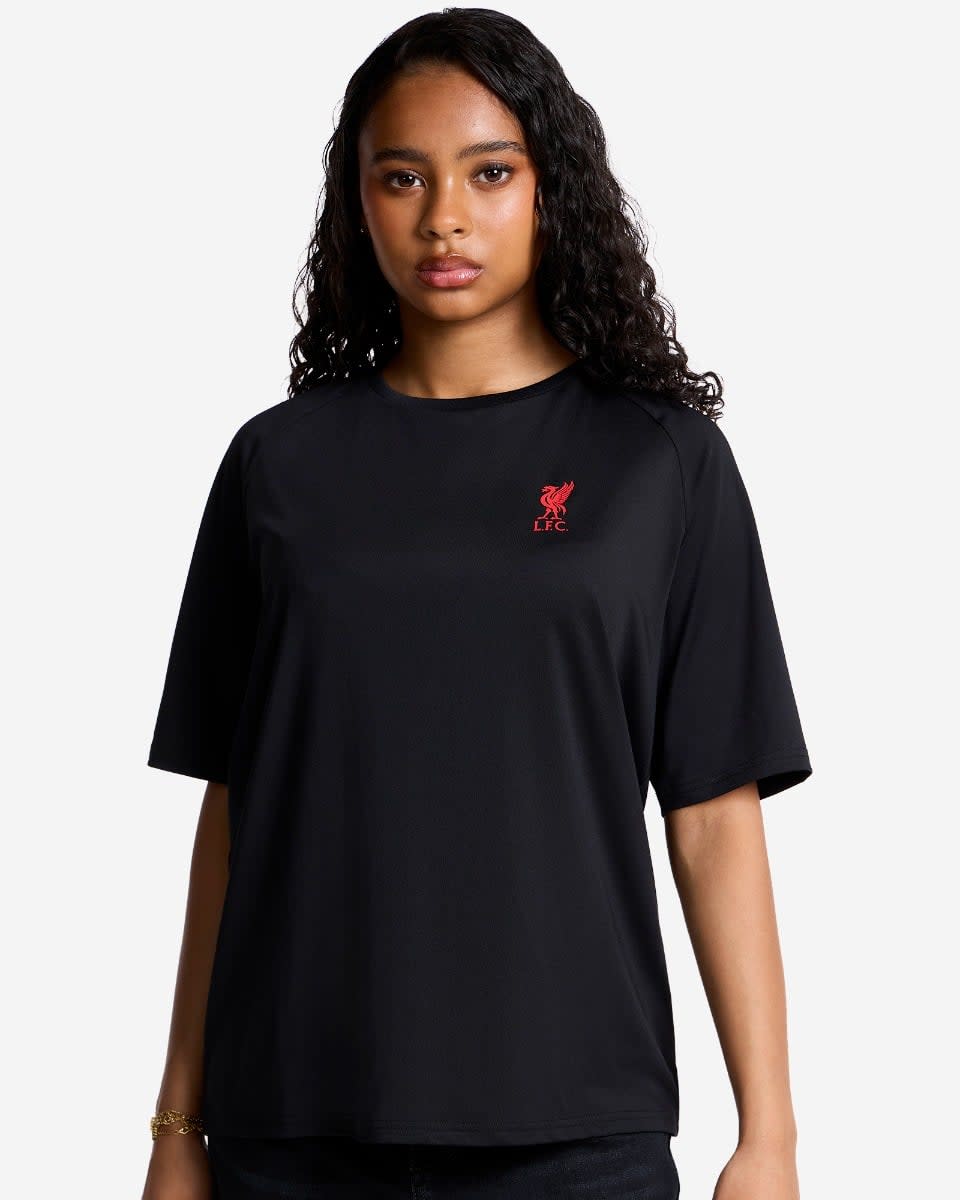 LFC Womens Liverbird Poly Tee Black - Image 1