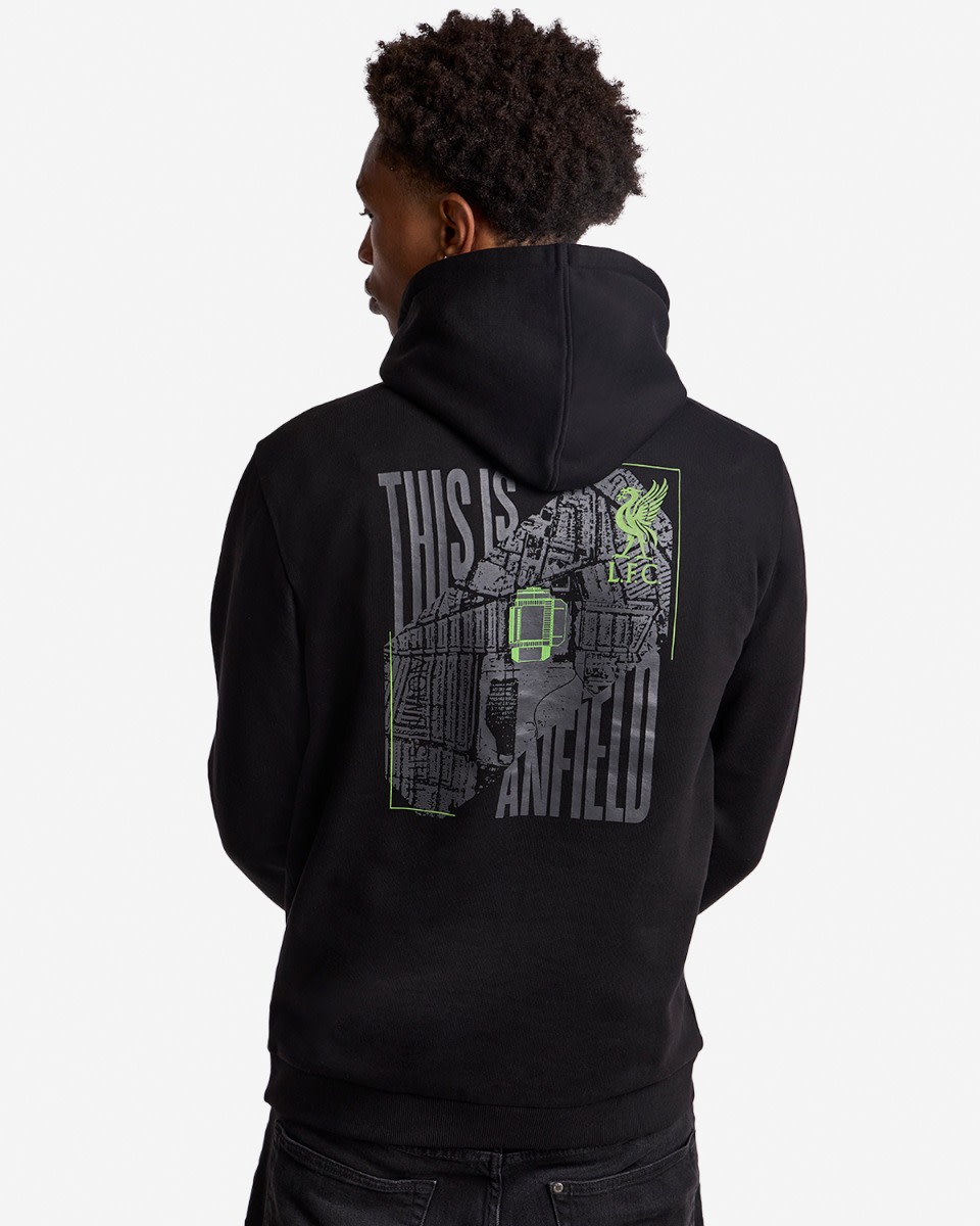 LFC Mens Anfield Hoodie Black - Image 1