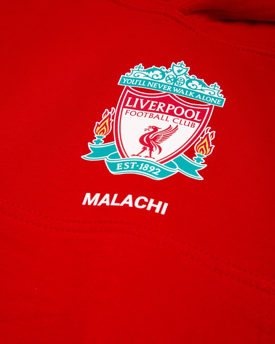 LFC Junior Crest Personalised Red Hoody - Image 3