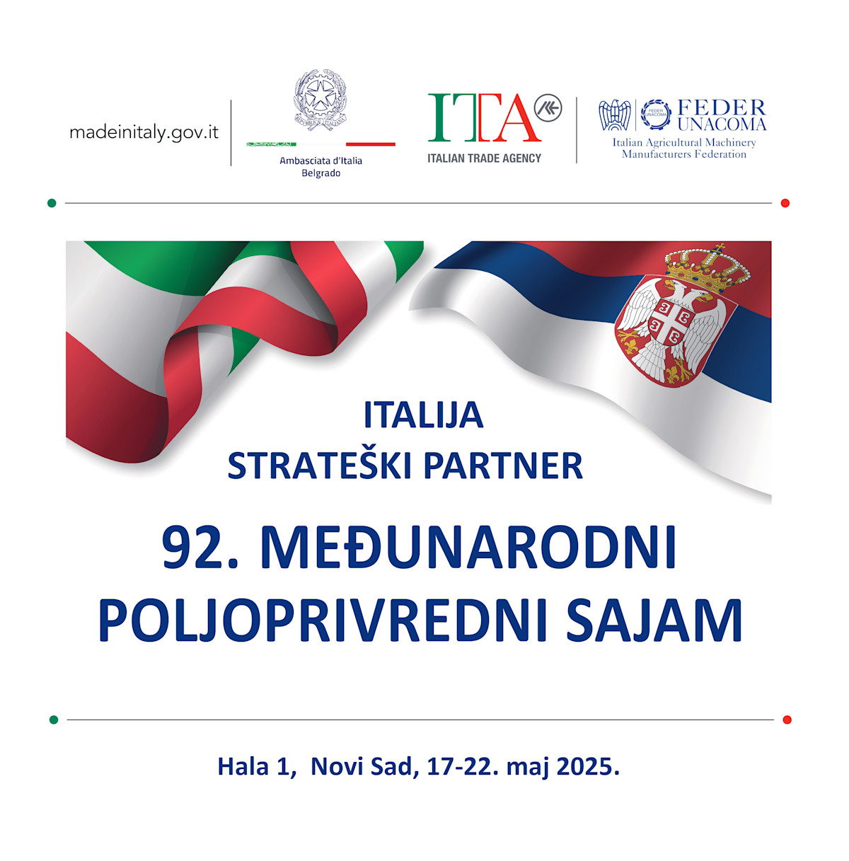 Italija – strateški partner na 92. Međunarodnom poljoprivrednom sajmu u Novom Sadu