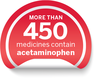 More than 450 medicines contain acetaminophen