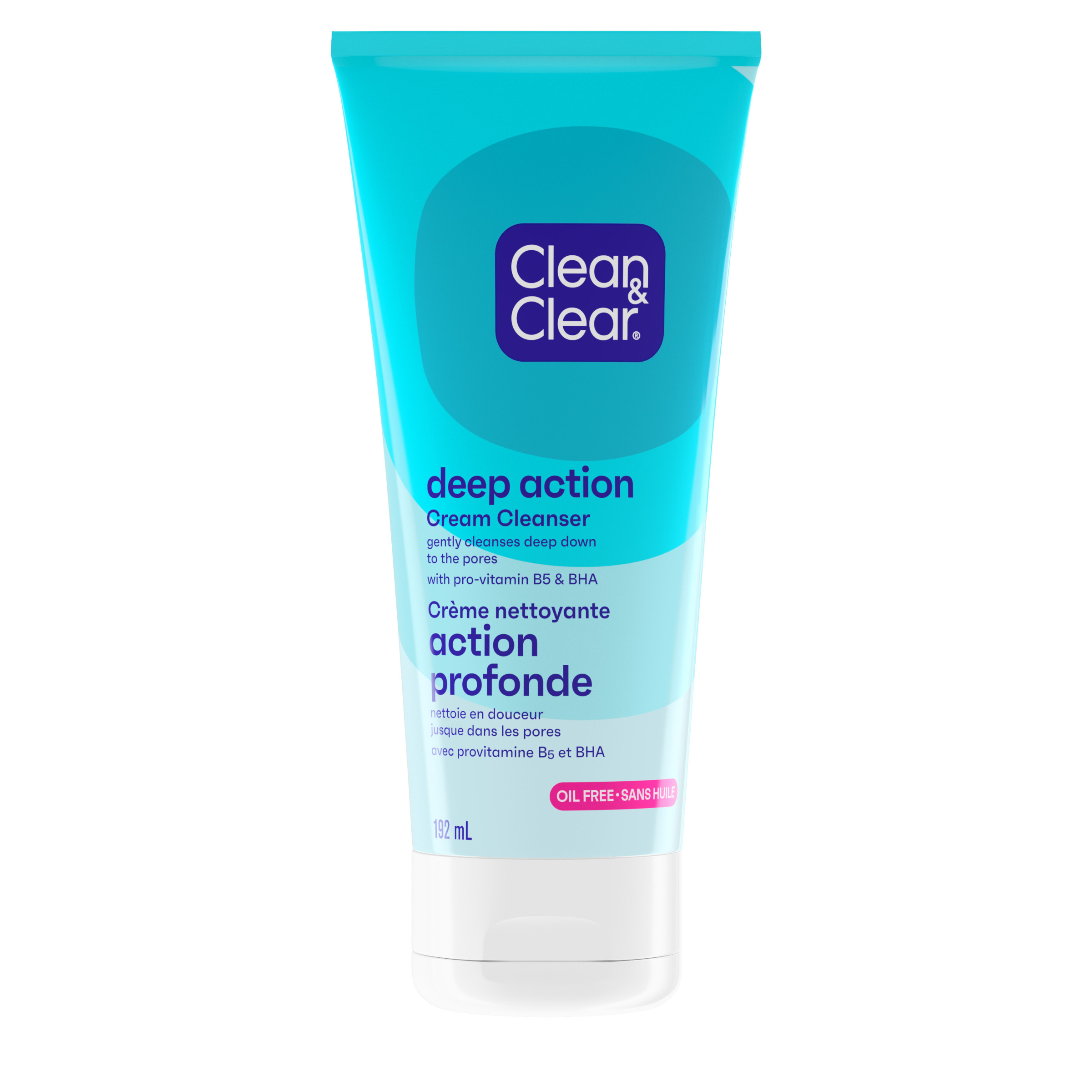 Front shot of CLEAN & CLEAR® Deep Action Cream Cleanser, squeeze tube