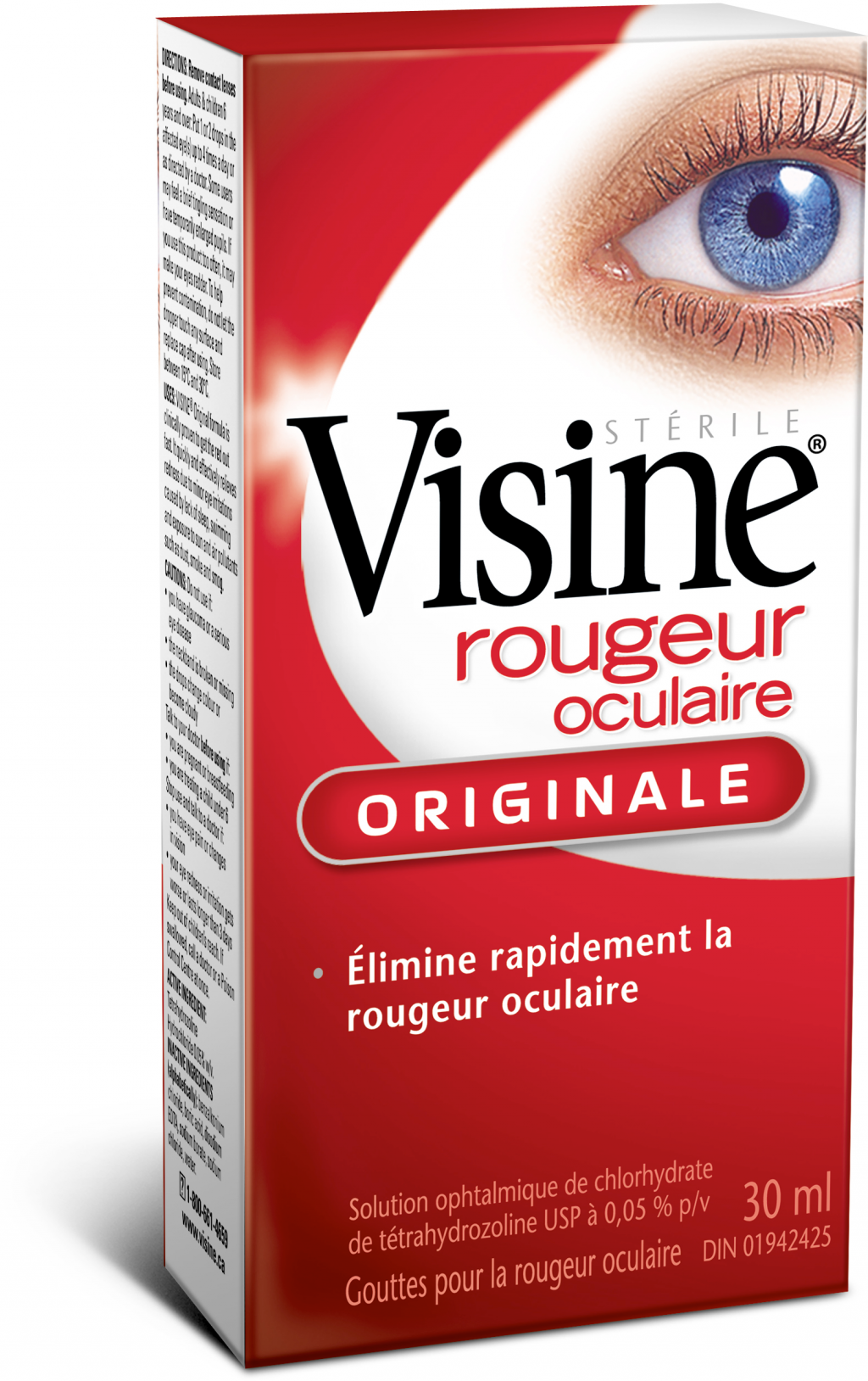 Une boîte de gouttes VISINE® Rougeur oculaire, Originale, 15 ml