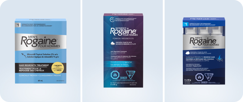 A group of Rogaine products