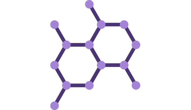structure hexagonale mauve d'une molécule