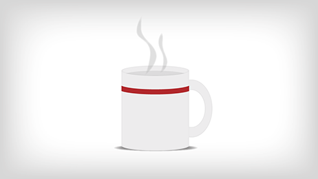 Hot beverage icon with steam rising