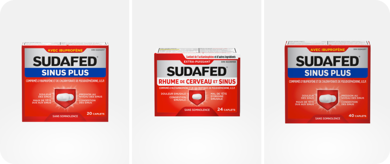 Un groupe de produits Sudafed