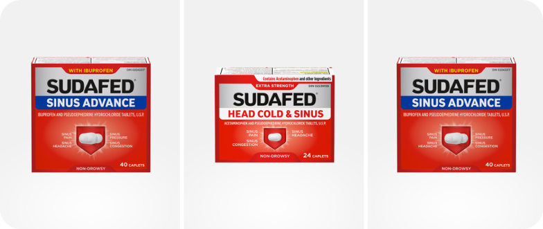 A group of Sudafed products