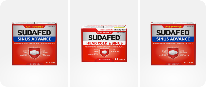 A group of Sudafed products