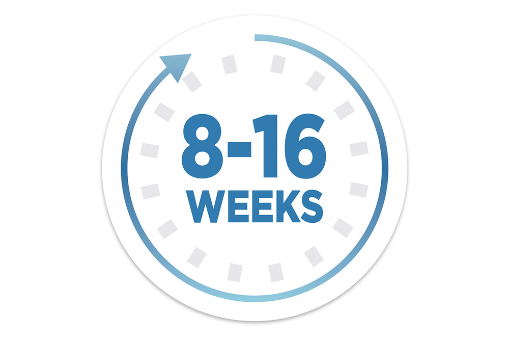 eight to six weeks icon for ROGAINE® use